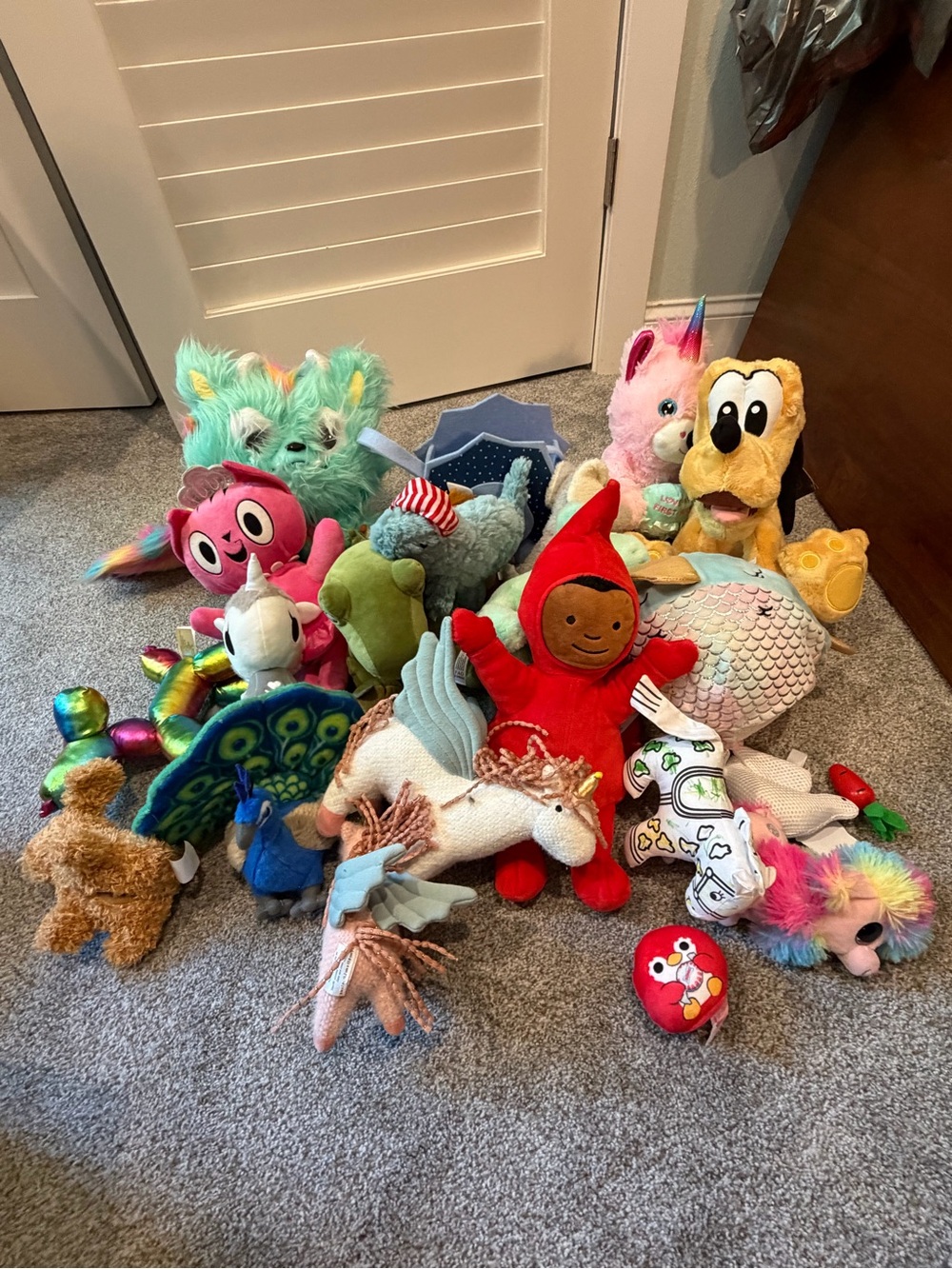 Disney Multicolor Plush Toy Bundle - Red, Pink, Teal, Yellow, Blue